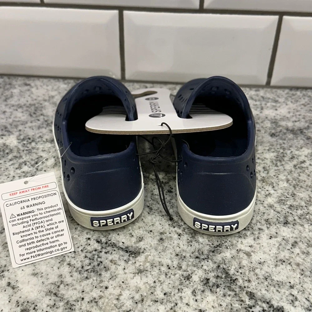 New Sperry Toddler 8M Float Water Shoes Navy Blue  Slip-On Nautical Summer